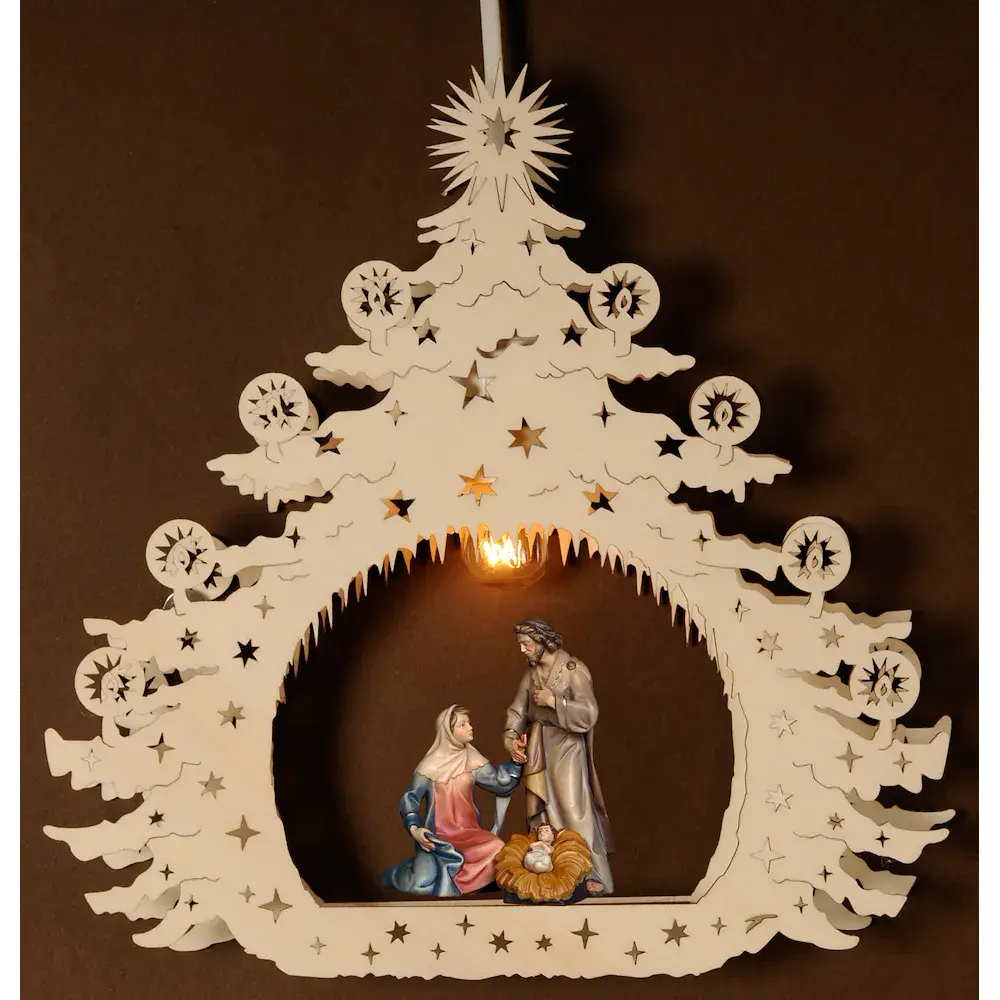 Christbaum elektr. mit Hl. Familie Salcher
