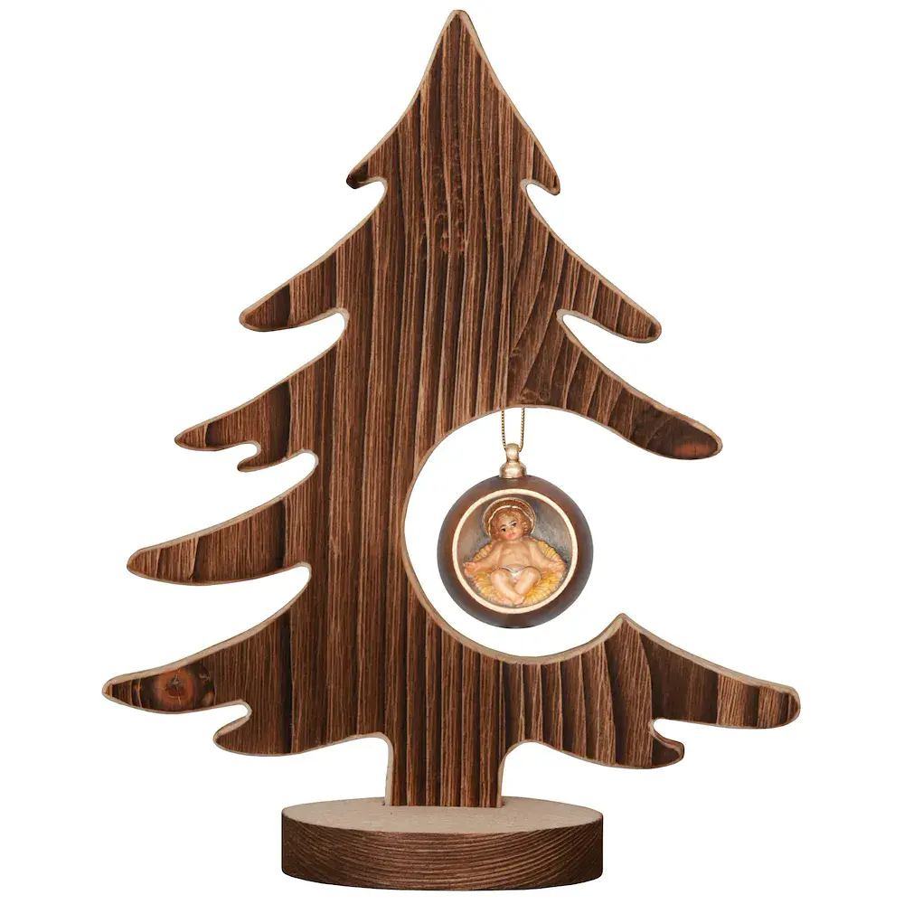 Weihnachtsbaum mit Kugel mit Jesukind