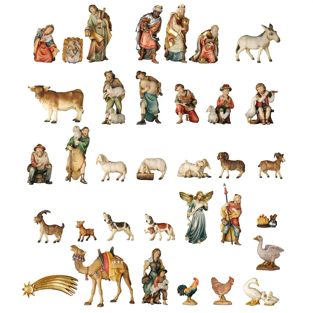 Peace nativity set of 34 figures