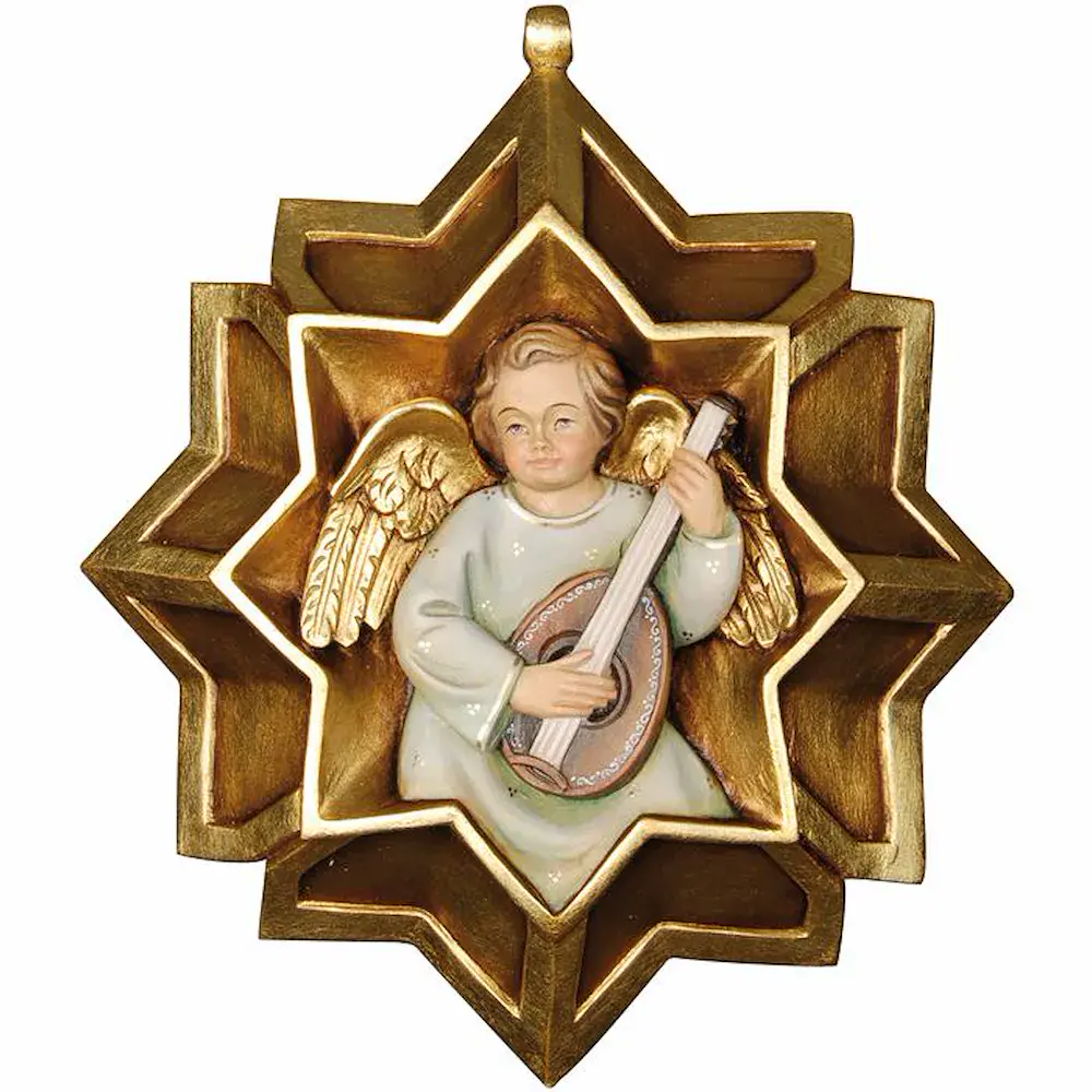Addobbi: Stella con angelo con mandolino