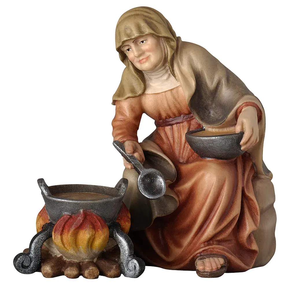 Oma am Lagerfeuer