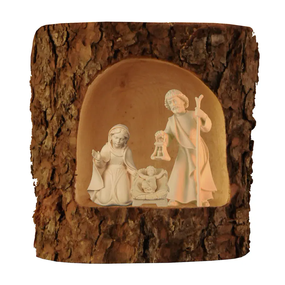 Sacra familia nel tronco d` albero