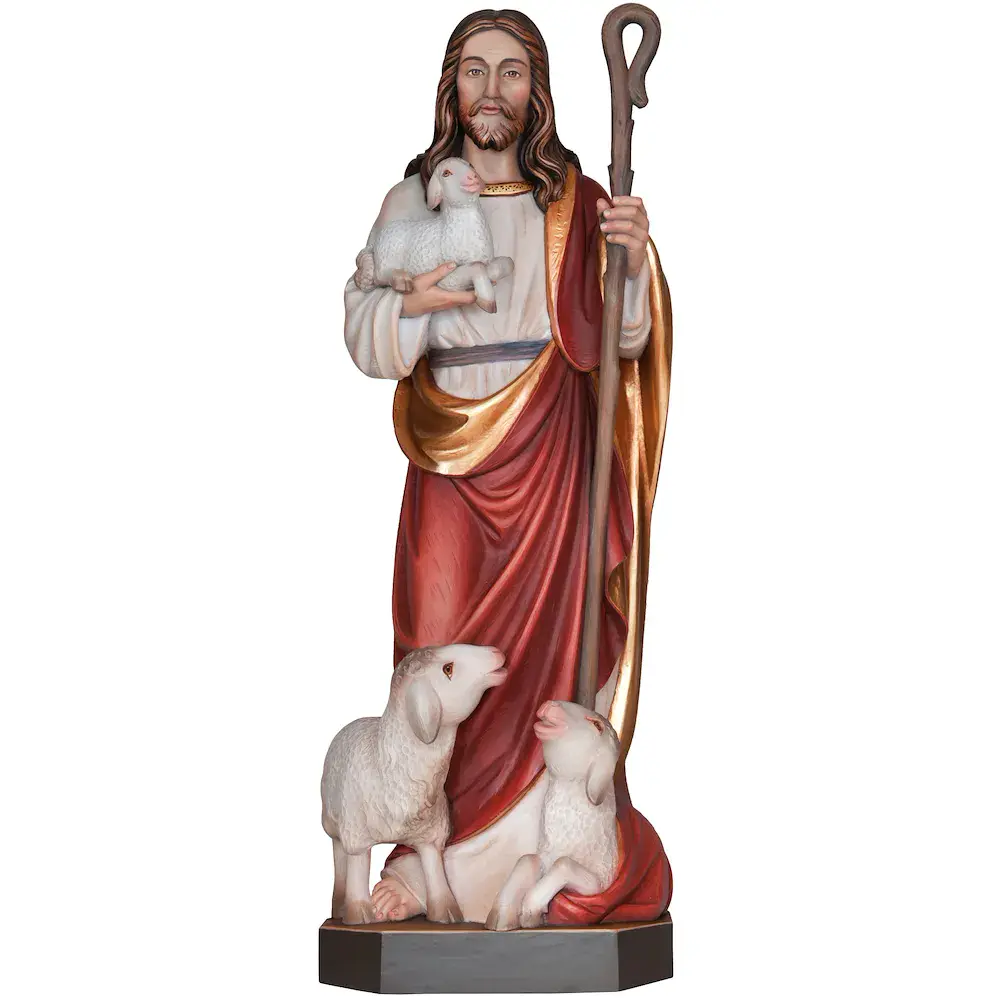 Jesus der Gute Hirte Holz-Statue