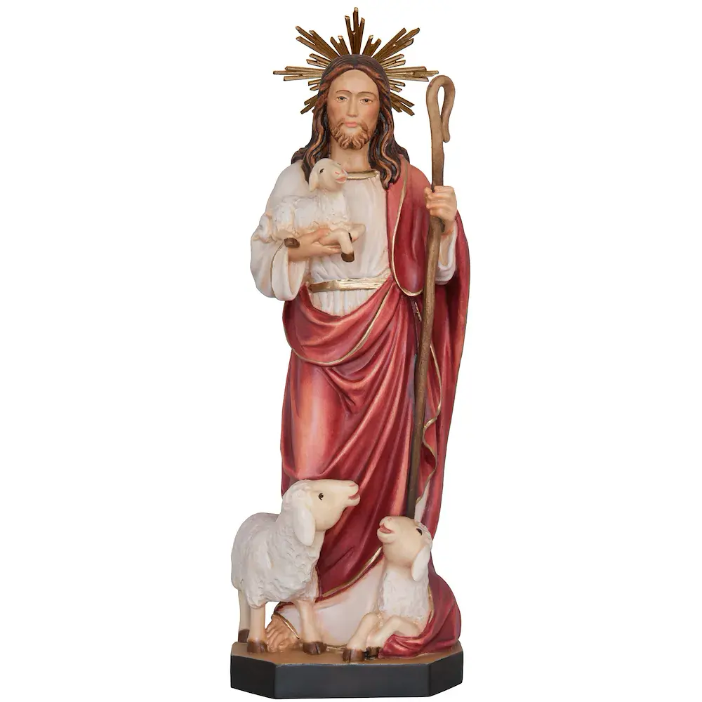 Jesus the good sheppered with halo