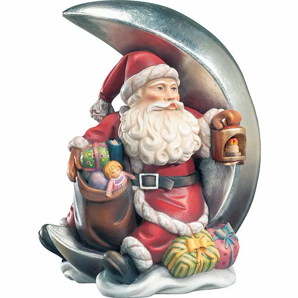 Santa Claus with moon and latern