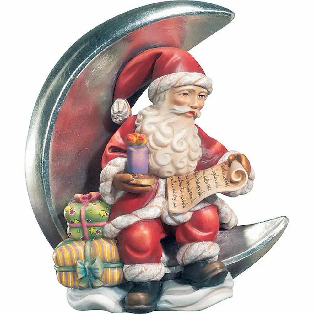 Santa Claus with moon and candle
