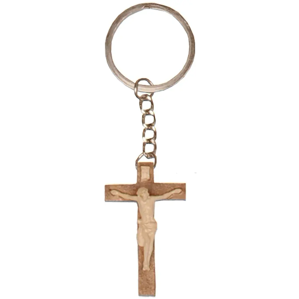 Schlüsselanhänger - Jesus Kreuz in Holz