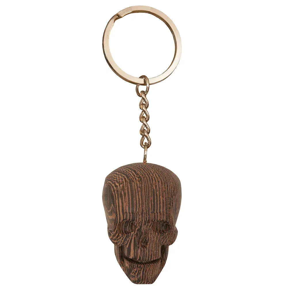 Schlüsselanhänger Skull Totenkopf Wenge