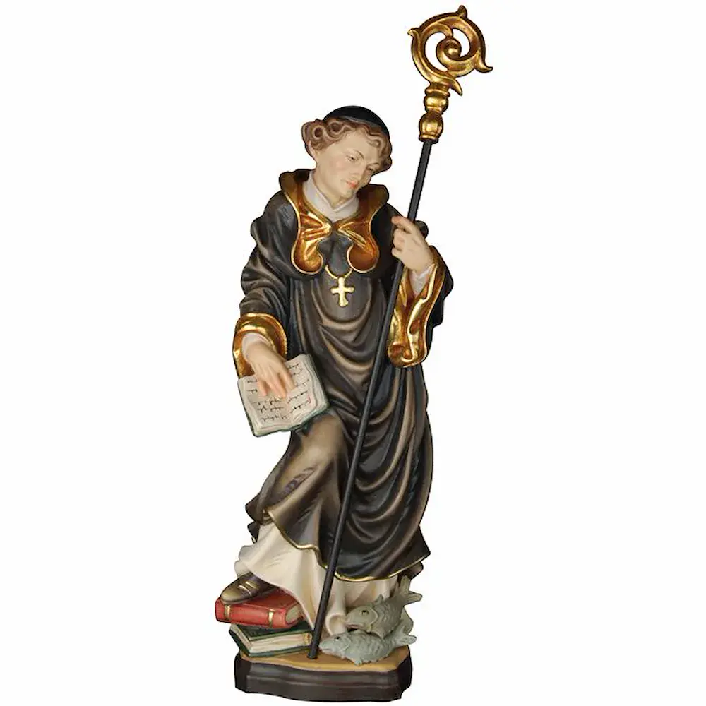 San Bertoldo di Garsten con due pesci