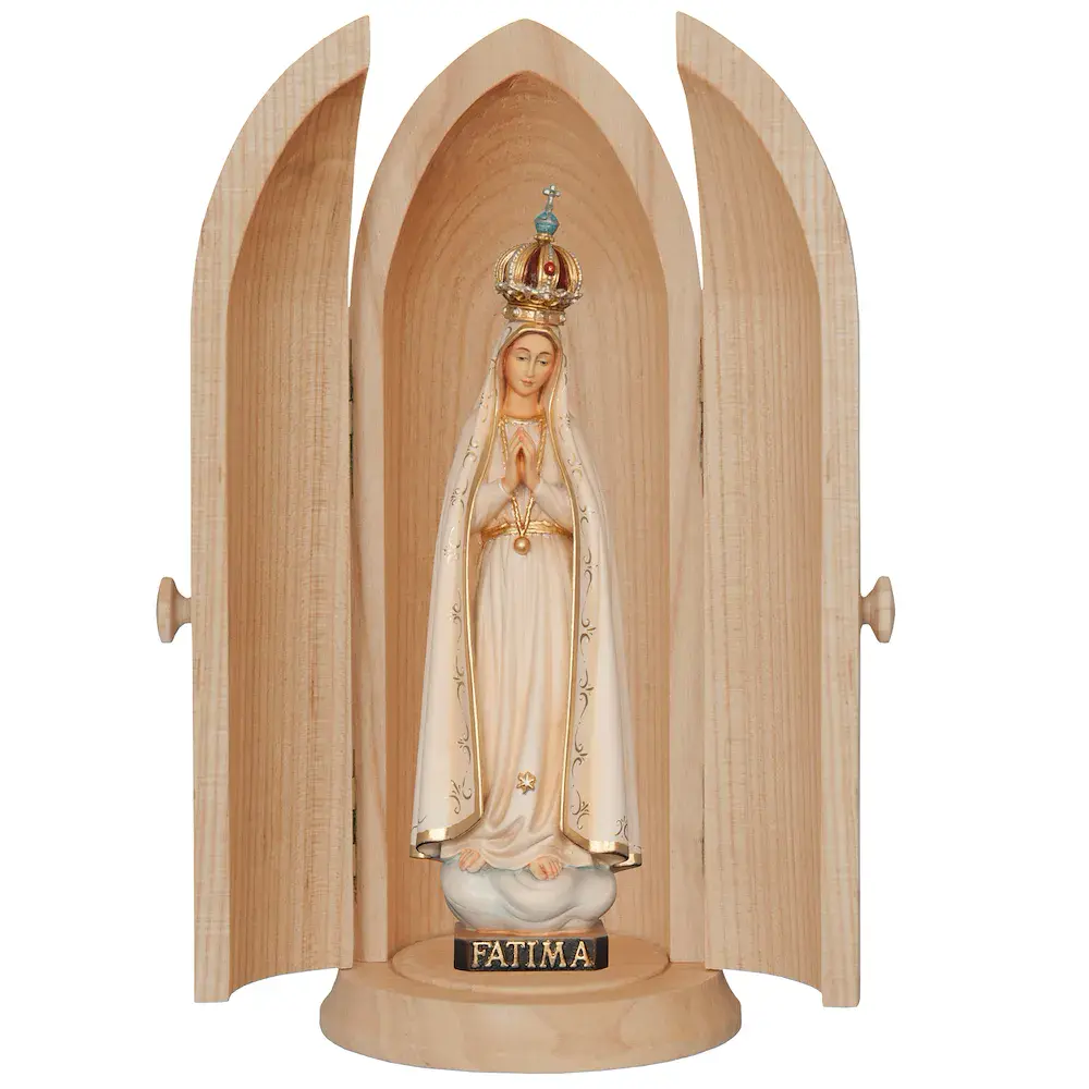Nische mit Muttergottes aus Fatimá mit Krone
