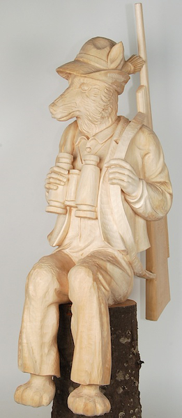 Wooden sculpture before painting
