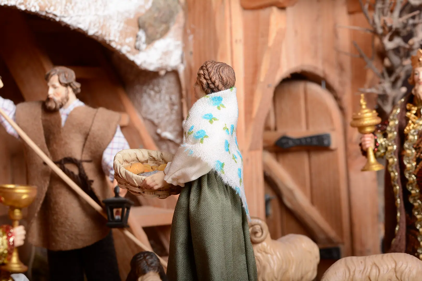 dressed folk nativity set