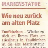 Zeitungsartikel über die Restaurierung